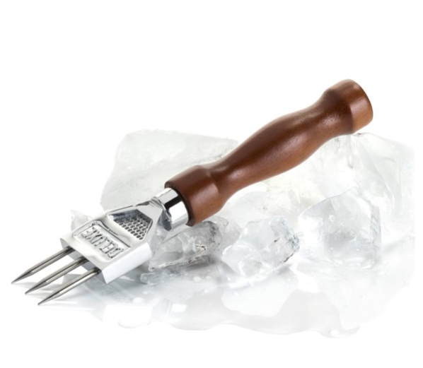 Viski 3 Pronged Ice Pick, Wood Handle Stainless Steel Ice Shaper, Bar &amp; Cocktail Tools