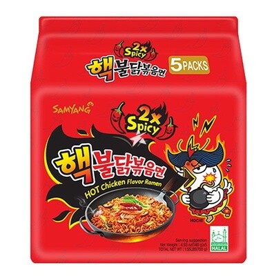 Samyang Hot Chicken Ramen (Extreme Hot) - Multi 5x140g 三養兩倍辣雞拉麵