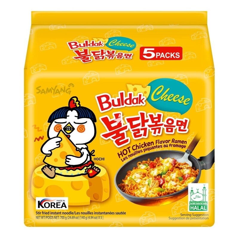 Samyang Hot Chicken Ramen -  Cheese (Yellow) 5x140g 三养火鸡面 - 芝士味(黃)
