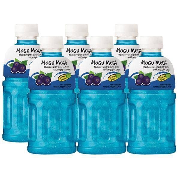 *Mogu Mogu Nata De Coco Drink Blackcurrant 6x320ml (Tray) MOGU MOGU黑加侖子味(托)