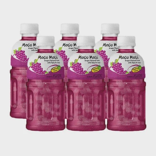 *Mogu Mogu Nata De Coco Drink Grape 6x320ml (TRAY) MOGU MOGU提子味