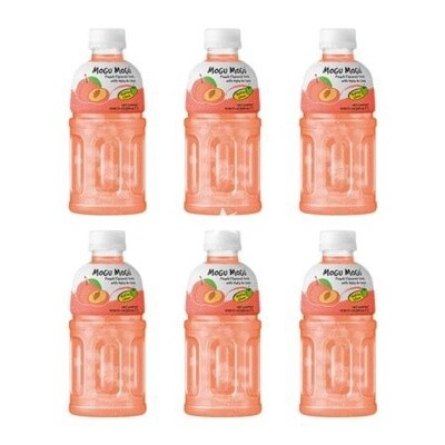 *Mogu Mogu Nata De Coco Drink Peach 6x320ml (Tray) MOGU MOGU桃味(托)