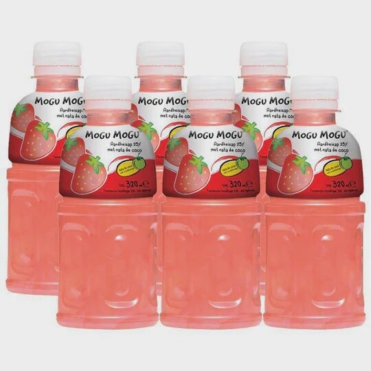 *Mogu Mogu Nata De Coco Drink Strawberry 6x320ml (Tray) MOGU MOGU草莓味(托)