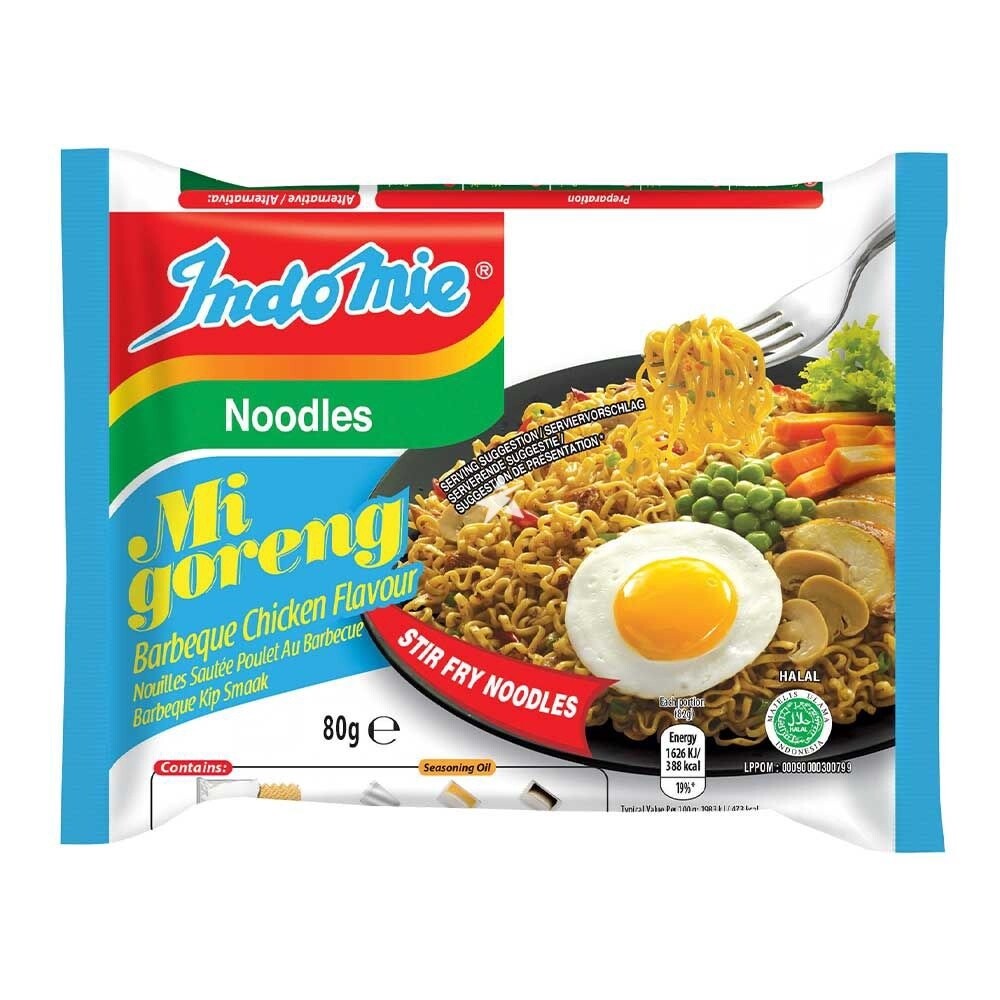 Indomie Mi Goreng BBQ Chicken Flavour Noodles 80g 營多印尼燒雞炒麵 80g