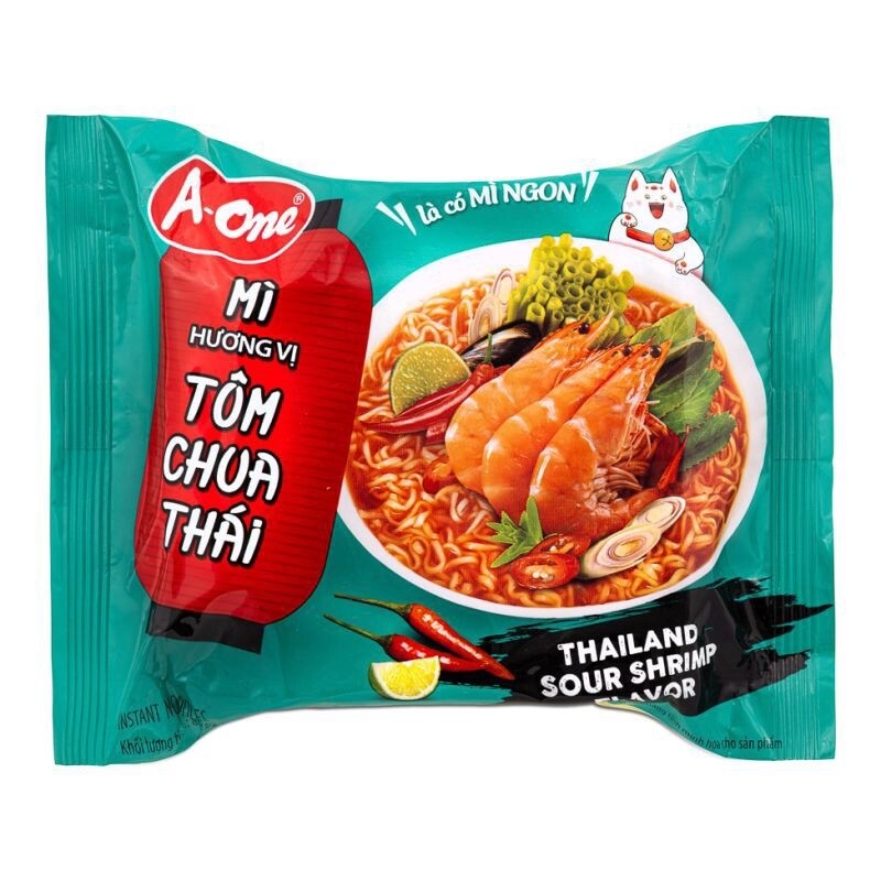 A-One Instant Noodles - Thai Sour Shrimp Flavour 85g 味王泰式酸蝦味即食麵