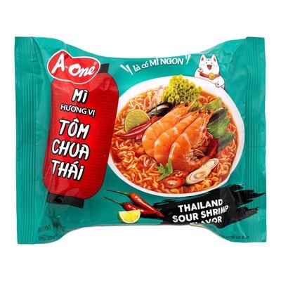 A-One Instant Noodles - Thai Sour Shrimp Flavour 85g 味王泰式酸蝦味即食麵