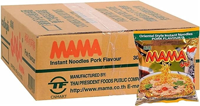 Mama Noodles Pork Flavour 30x60g (Case) 媽媽豬肉味麵