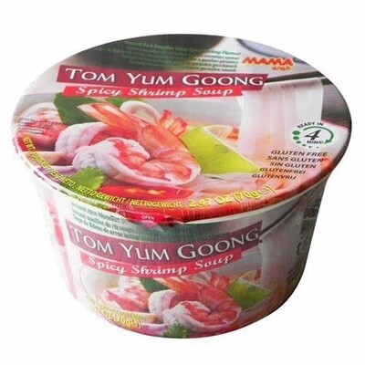 Mama Instant Bowl Thai Shrimp Tom Yum Goong Rice Noodle 70g 媽媽冬蔭功蝦碗河