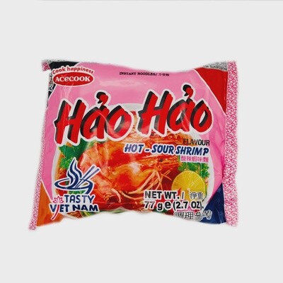 Hao Hao Instant Noodles Hot&amp;Sour Shrimp Flavour 77g 越南酸辣蝦麵
