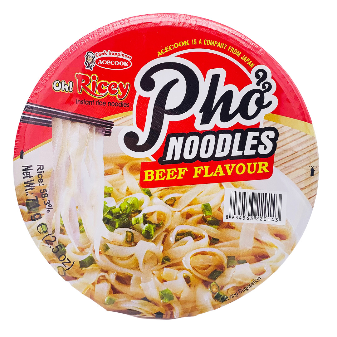 Oh Ricey Bowl Pho Noodles Beef Flavour 71g 牛肉味越式河粉