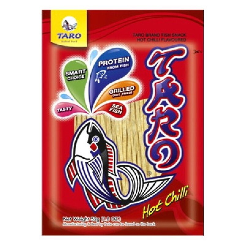 Taro Fish Snack Hot Chilli Flavour 52g 鱈魚香絲辣椒味