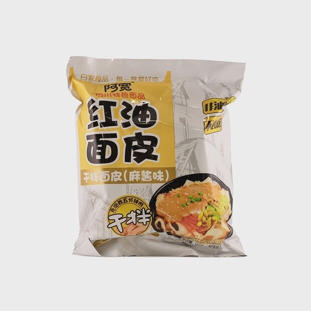 BJ Broad Noodle (Bag) Sesame Paste 120g 白家阿寬紅油麵皮麻醬味