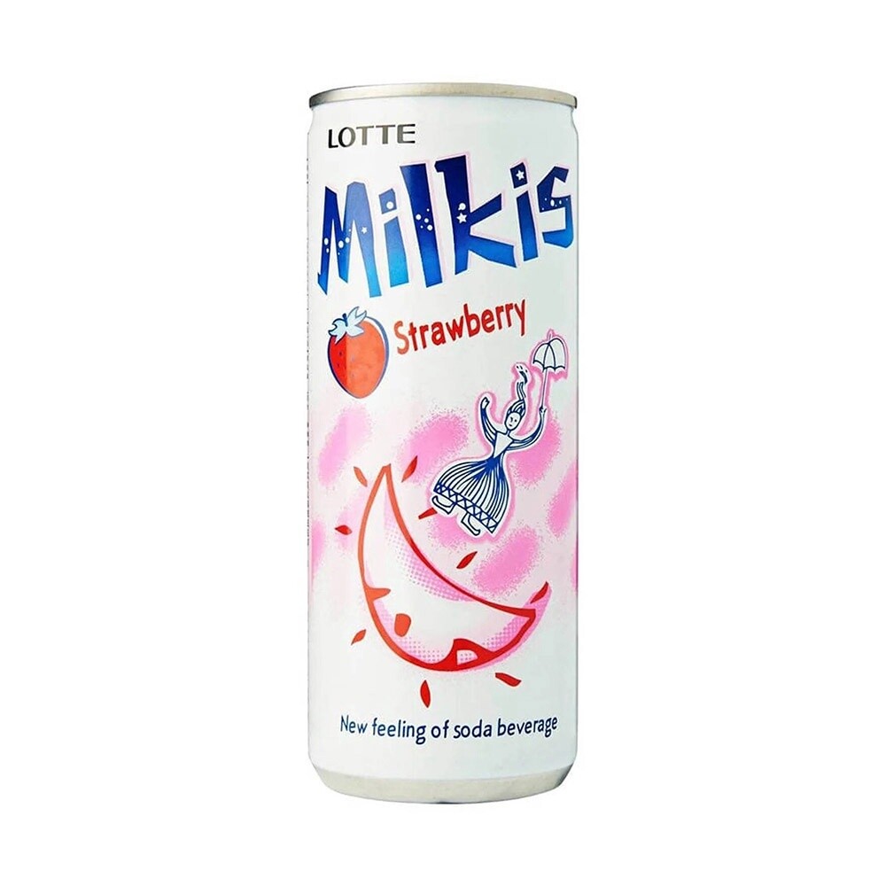 *LOTTE Milkis Strawberry Flavour soft Drink 250ml Milkis 草莓口味汽水 250ml