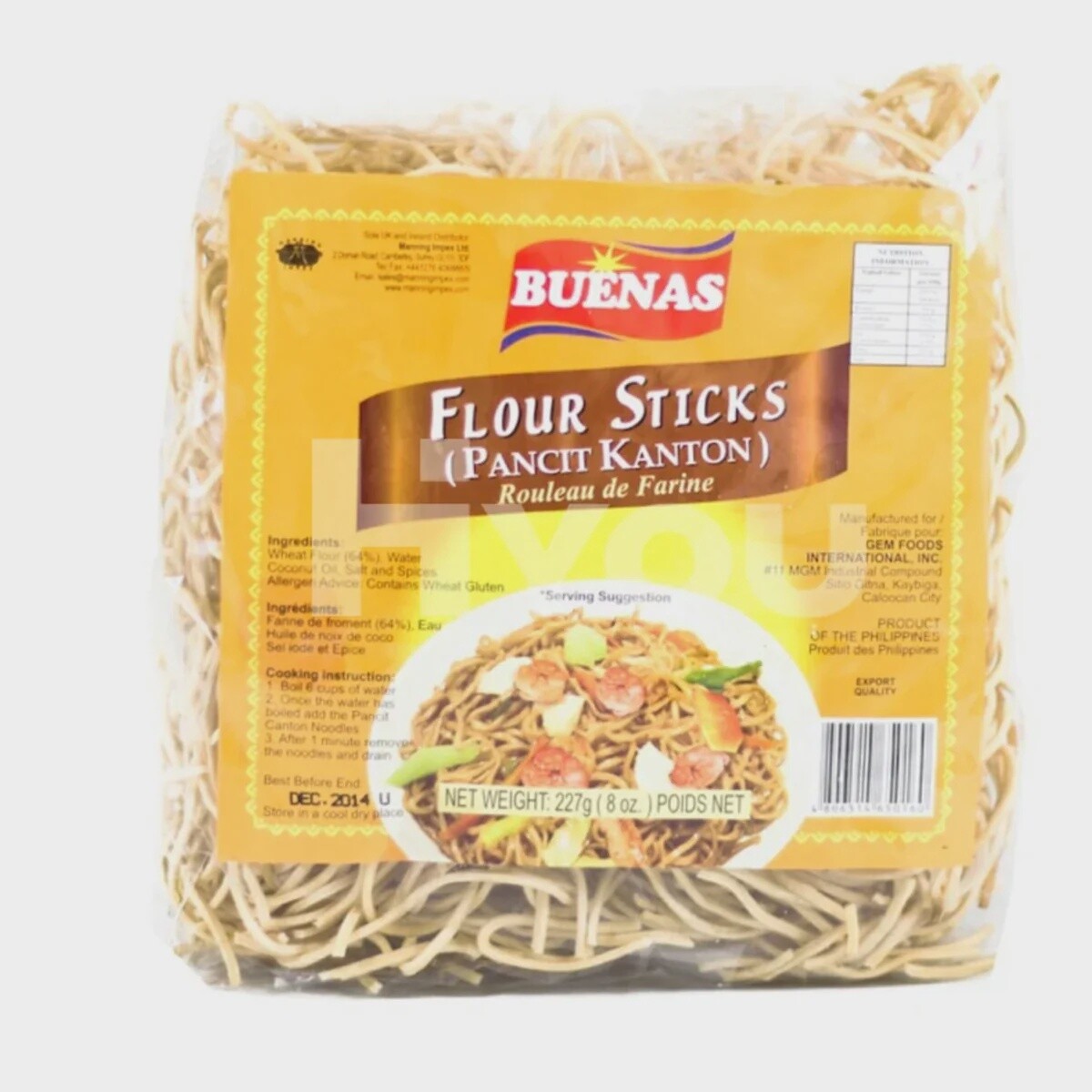 Buenas Flour Sticks Pancit Kanton 454g Buenas菲律賓麵
