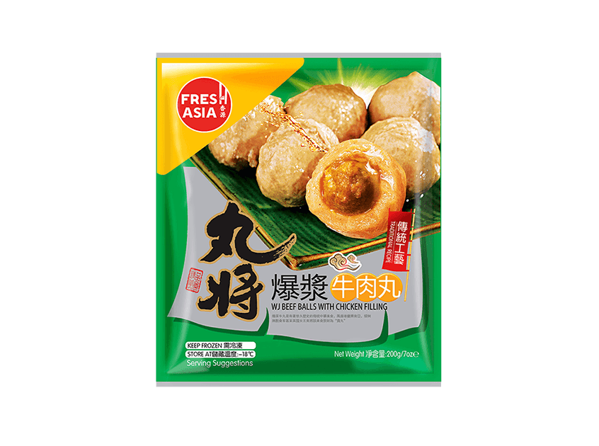 FA WJ Beef Ball With Chicken Filling 200g 香源丸將爆漿牛肉丸
