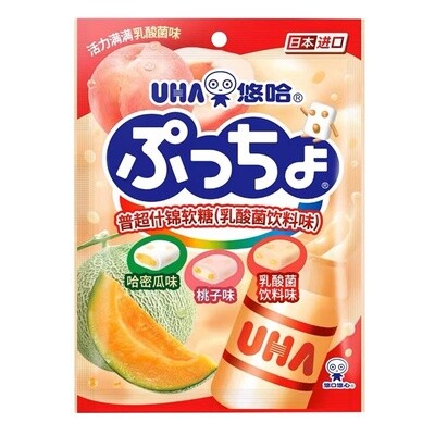 *UHA Puccho Assorted Yogurt Drink Soft Candy 90g 悠哈普超袋裝乳酸菌飲料味什錦軟糖