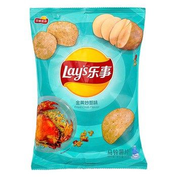 *Lay&#39;s Potato Chip Fried Crab 70g 樂事薯片金黃炒蟹味