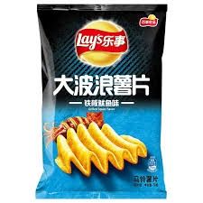 * Lay&#39;s Grilled Squid 70g  樂事薯片大波浪 - 鐵板魷魚