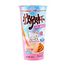 MEIJI Yan Yan Hello Kitty Biscuits Stick - Strawberry &amp; Yogurt 50g 明治 Hello Kitty 欣欣杯士多啤梨酸奶味