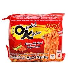 Mama OK Noodles Shrimp Tom Yum 4x90g 媽媽冬蔭蝦即食麵 (4包裝）