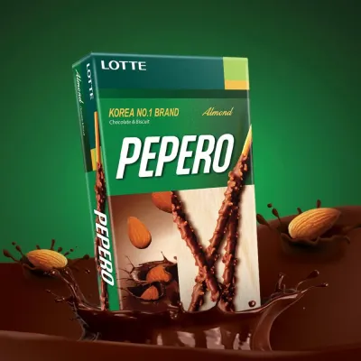 Lotte Pepero Almond 32g 樂天杏仁朱古力棒
