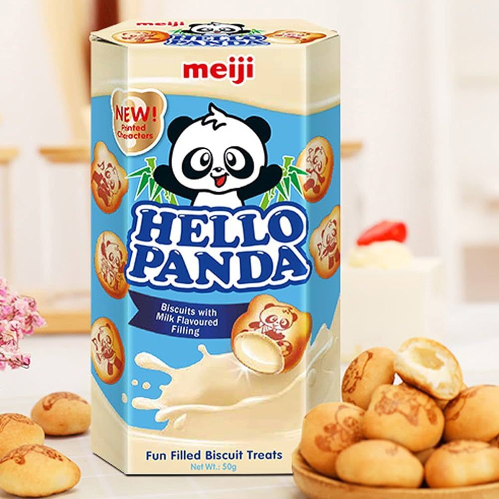 MEIJI Hello Panda - Milk Cream 50g 明治熊貓灌心餅牛奶忌廉味