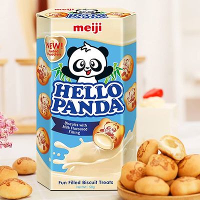 MEIJI Hello Panda - Milk Cream 50g 明治熊貓灌心餅牛奶忌廉味