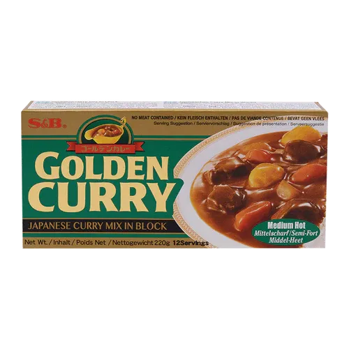 S&amp;B Golden Curry Roux Medium Hot 220g 中辣咖喱磚