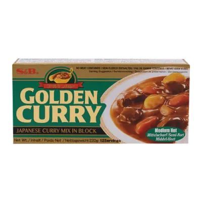 SB Golden Curry Roux Medium Hot 220g 中辣咖喱磚