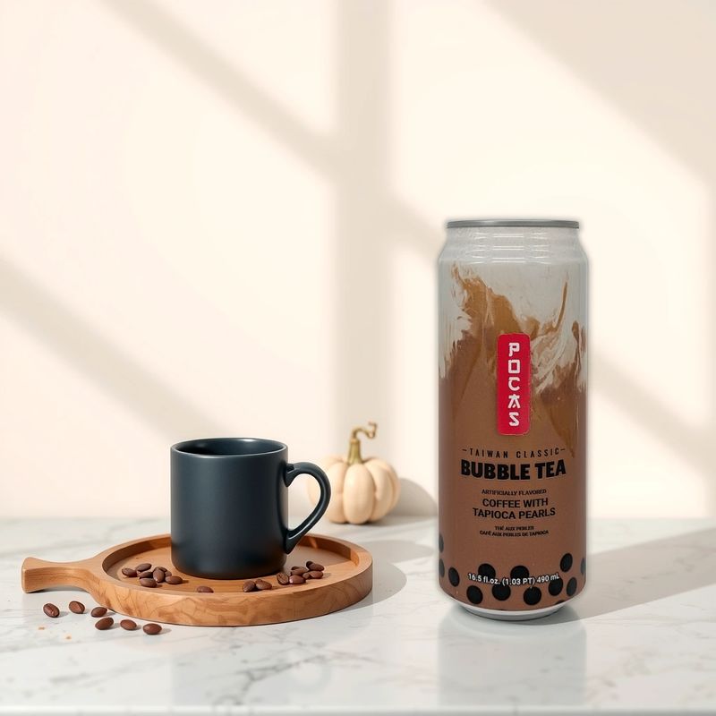 POCAS Bubble Tea Coffee Flavour 490ml 珍珠奶茶- 咖啡味