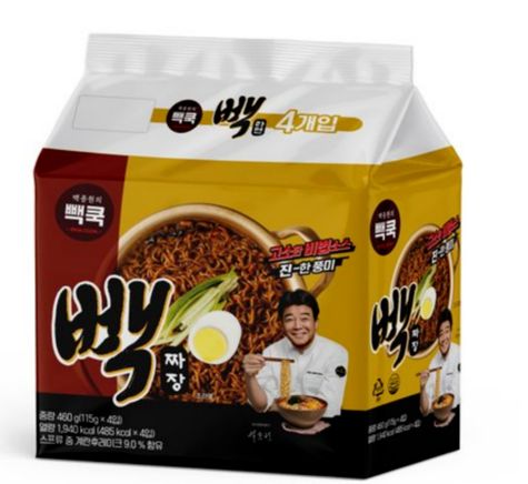 Theborn Baek Jajjang Ramyun (Black Bean Sauce) 4x140g 炸醬拉麵（黑豆醬）