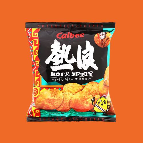 *CALBEE Potato Crisps - Hot &amp; Spicy 105g 卡樂B熱浪薯片香辣味