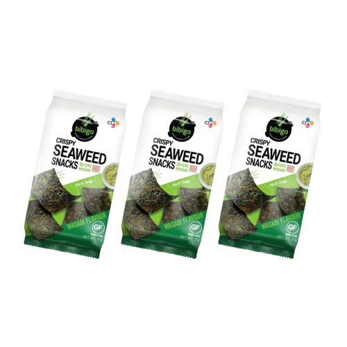 BIBIGO Crispy Seaweed Snacks Wasabi 3x5g 