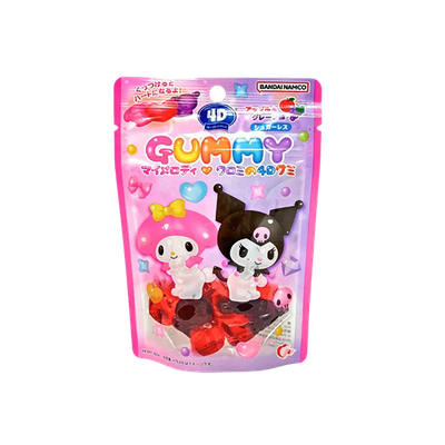 *AMOS Melody & Kuromi 蘋果葡萄味4D果汁軟糖 60g 阿麥斯庫洛米4D果汁軟糖葡萄蘇打味* 阿麥斯庫洛米4D果汁軟糖葡萄蘇打味 60g