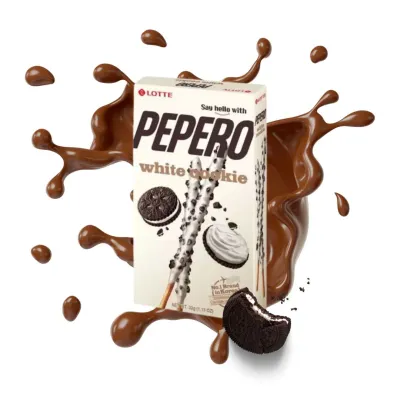 LOTTE White Choco Cookie Pepero 32g 樂天白朱古力曲奇百力滋
