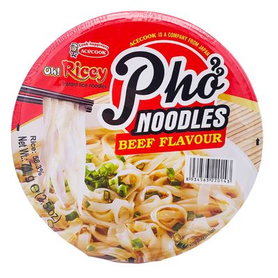 Oh Ricey Bowl Pho Noodles Beef Flavour 71g 牛肉味越式河粉