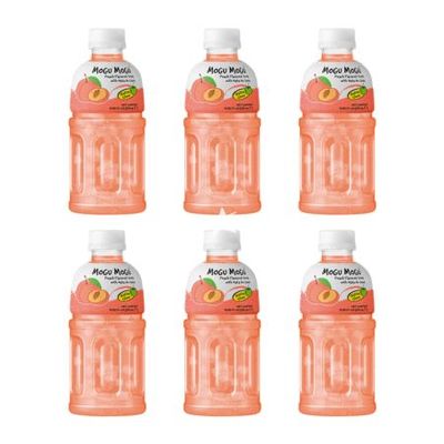 *Mogu Mogu Nata De Coco Drink Peach 6x320ml (Tray) MOGU MOGU桃味(托)