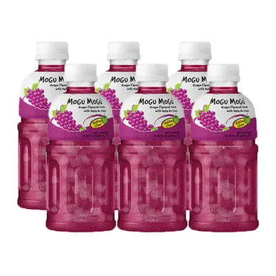 *Mogu Mogu Nata De Coco Drink Grape 6x320ml (TRAY) MOGU MOGU提子味