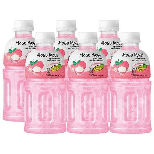 *Mogu Mogu Nata De Coco Drink Lychee 6x320ml (TRAY) MOGU MOGU荔枝味