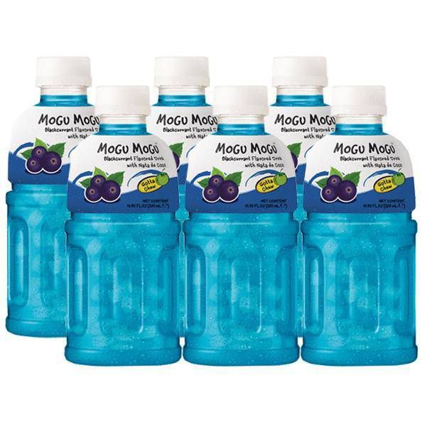 *Mogu Mogu Nata De Coco Drink Blackcurrant 6x320ml (TRAY) MOGU MOGU黑加侖子味