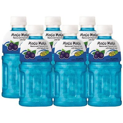 *Mogu Mogu Nata De Coco Drink Blackcurrant 6x320ml (TRAY) MOGU MOGU黑加侖子味