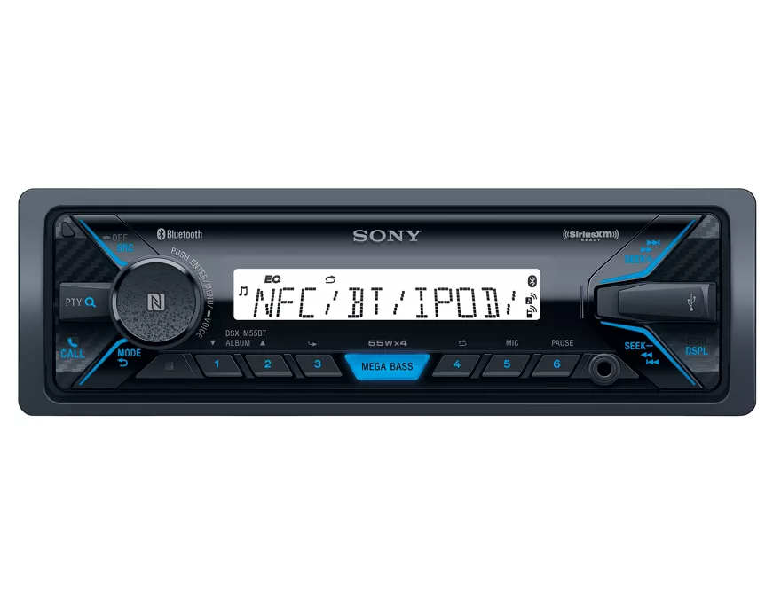 Sony-Blue, Dual BT, NFC, Music Center, SXM, USB, 2 PRE 2V, EQ10, ExtraBass-DSXA415BT