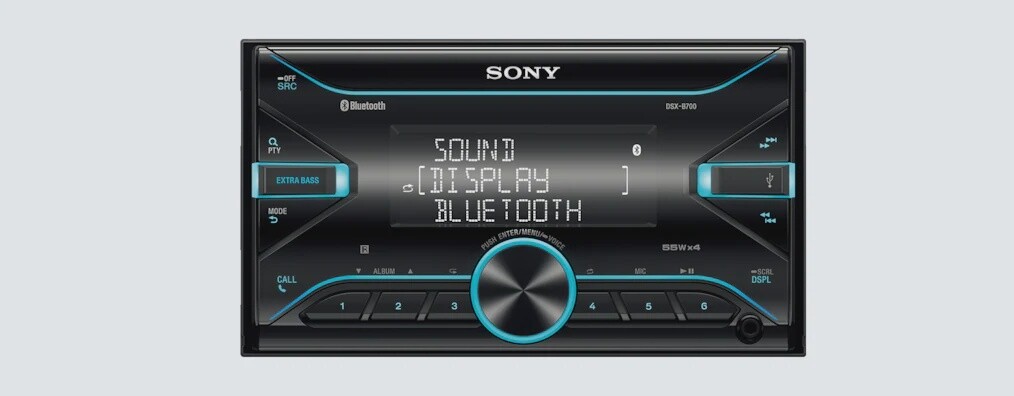 Sony-Variable Color, Dual BT, Music Center, SXM, USB, 3 PRE 2V, EQ10, ExtraBass, AOA 2.0-DSXB700
