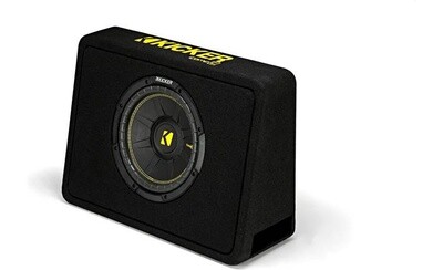 KICKER-CompC 10-inch (25cm) Sub in Thin Profile Enclosure, 2-Ohm, RoHS Compliant-44TCWC102