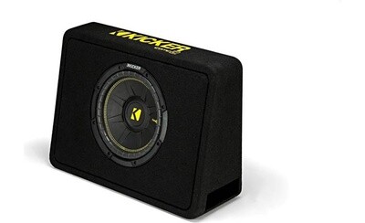 KICKER-CompC 10-inch (25cm) Sub in Thin Profile Enclosure, 4-Ohm, RoHS Compliant-44TCWC104