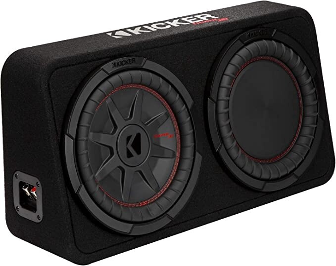 KICKER-CompRT 10"(25cm) subwoofer in thin profile encl, 2ohm, RoHS Compliant-48TCWRT102