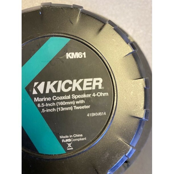 KICKER-BKM61 6.5-Inch (160mm) Marine Coaxial Speaker with 1/2-inch (13mm) Tweeter, Bulk Pack, 4-Ohm-41BKM614