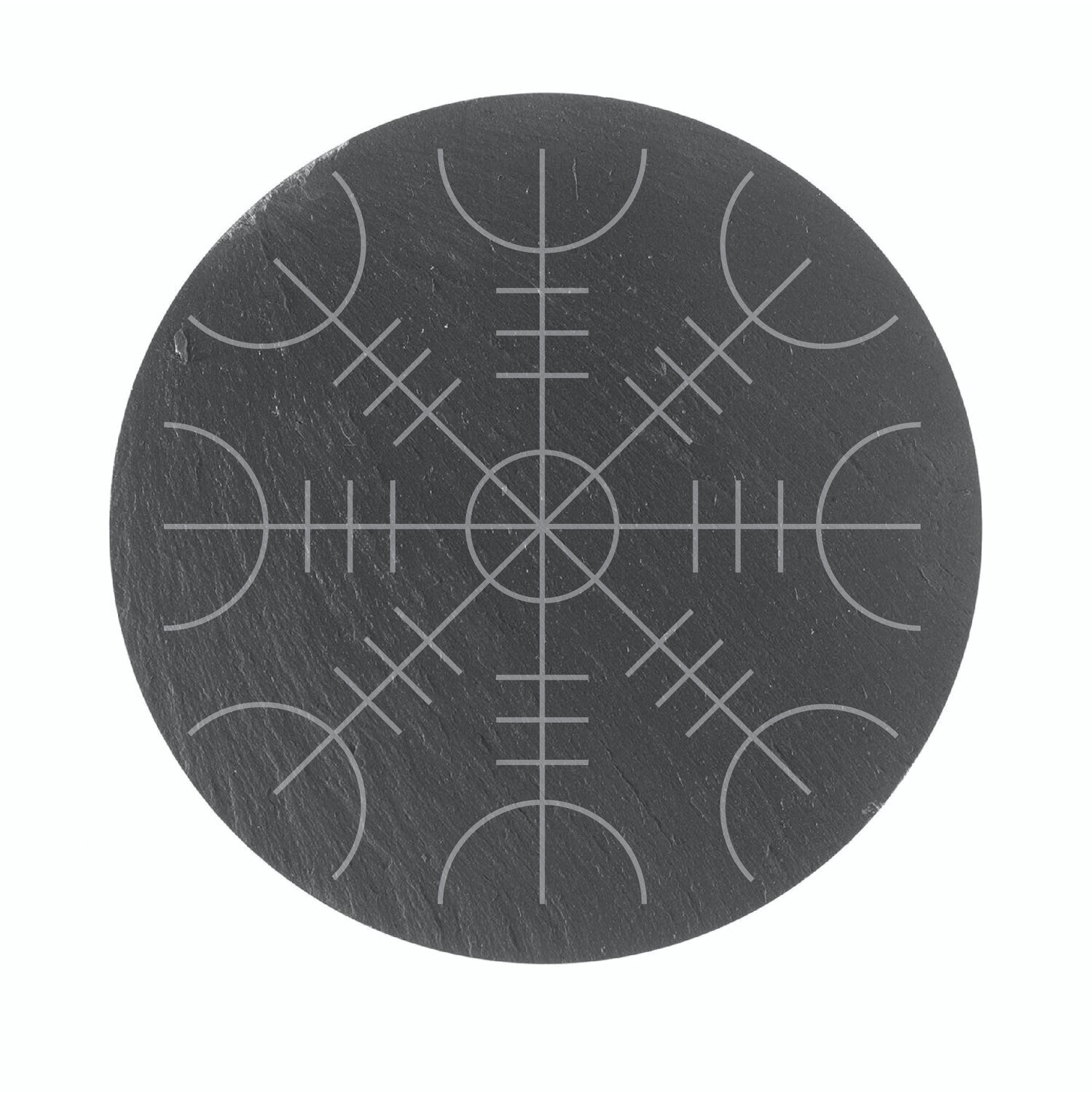 Helm of Awe Coasters - Engraved Slate - Norse sigil