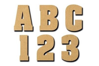 Numbers & Letters Wood Cut Shape