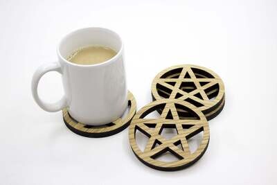 Pentacle Coasters - Set of 4 - Novelty coasters - Pentagram